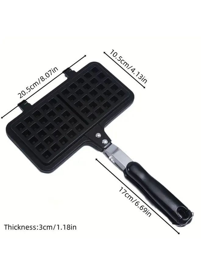 Double Head Black Waffle Maker Double Sided Non Stick Pan For Belgian Waffles And Sandwiches - Image 3